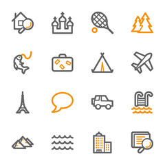 Travel web icons set