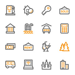 Travel web icons set