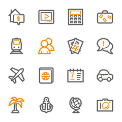 Travel web icons set