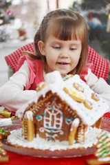 beautiful girl with gingerbread