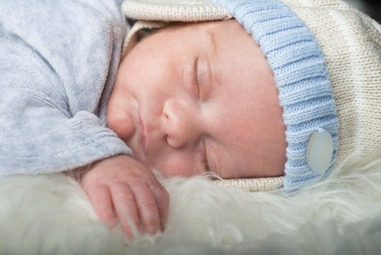 newborn details selective focus male baby