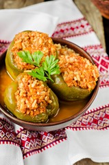 Фаршированный перец  в украинском стиле