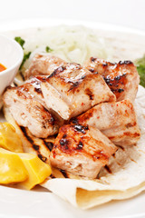 chicken with tortilla and sauce