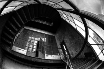 Fototapeta premium Industrial staircase going up