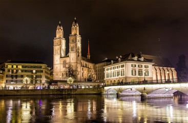 Fototapeta na wymiar Grossmunster, a biggest church in Zurich, Switzerland