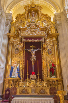 Seville - side altar of El Cristo del Amor in El Salvador church