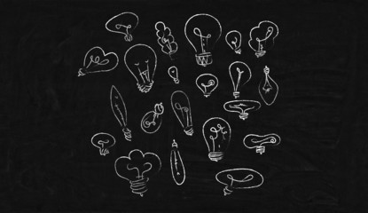 lamps drawn in chalk