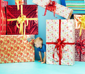 Little man looking for his gift