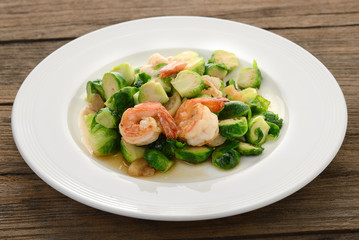 Shrimp Fried Cabbage. thai food