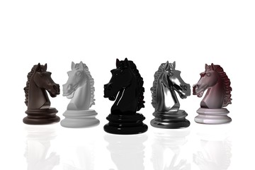 Kight chess isolated on white background