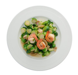 Shrimp Fried Cabbage. thai food