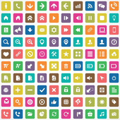 Fototapeta na wymiar 100 UI Icons For Web and Mobile.