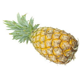 yellow pineapple isolated on white background with clipping path