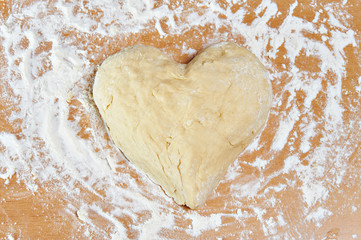 Dough in form of heart