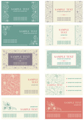 Naklejka premium Vector Set of business cards at retro style