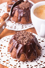 Homemade Brownie Cupcakes With Coffee Cup