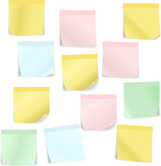 Set of stick notes. Vector illustration