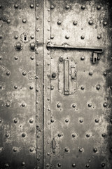 Fototapeta premium Old iron door - security and protection concept