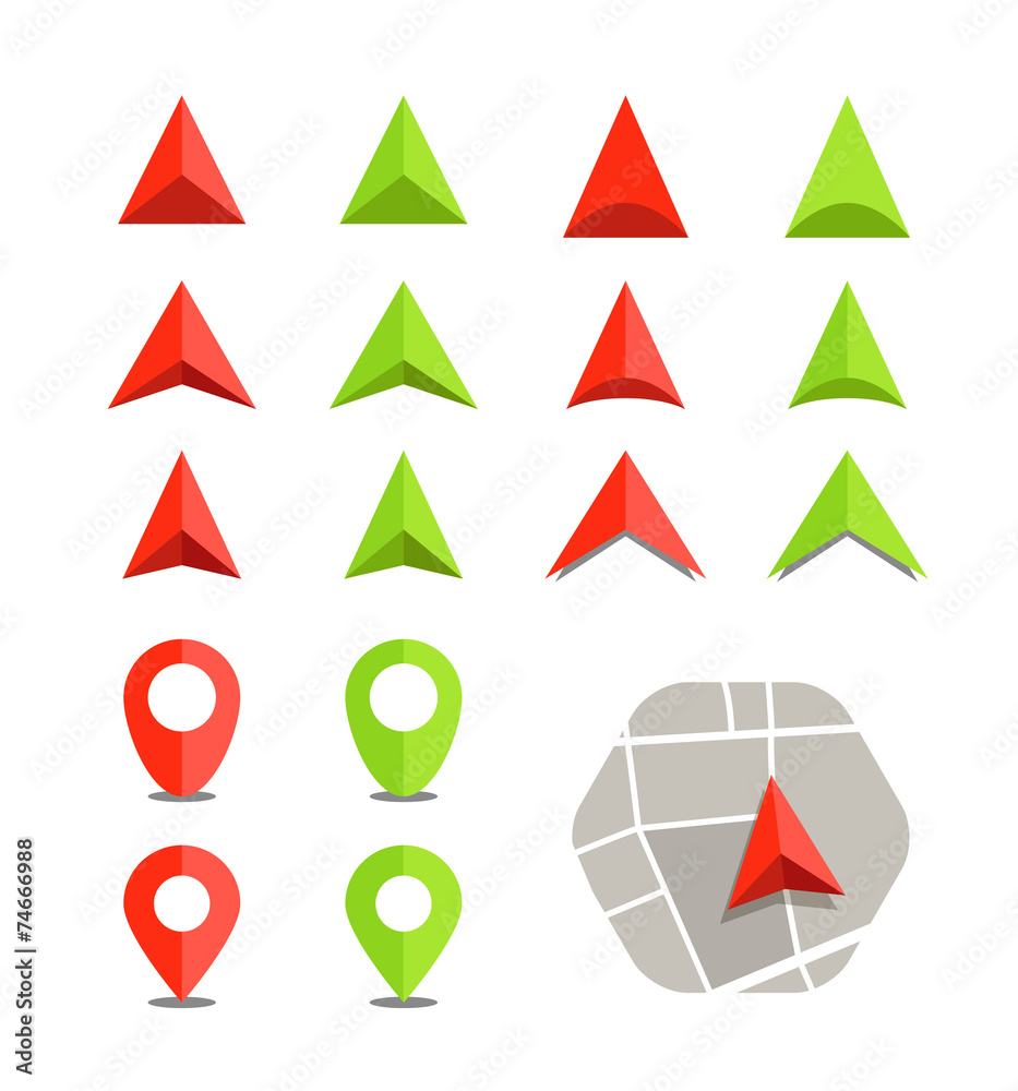 Aufkleber abstract city map with symbols collection. design elements