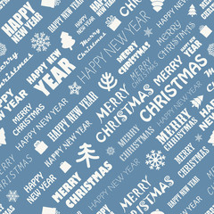 Christmas season elements seamless background. Greeting card ele