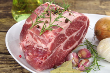 neck with rosemary and basil