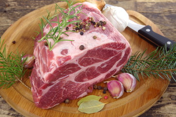 neck with rosemary and basil