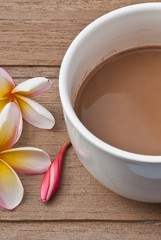 Coffee cup with beautiful flowers