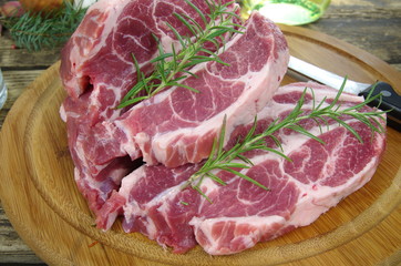 neck with rosemary and basil