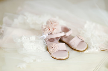 Baby girl christening shoes