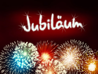 German Jubiläum jubilee anniversary firework red