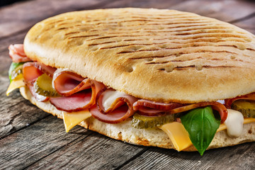 panini with ham and cheese