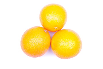 delicious ripe orange isolated on white background with shadow