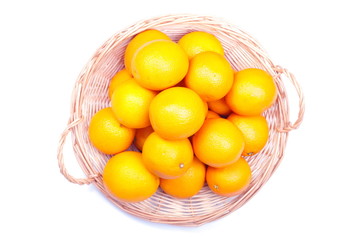 delicious ripe orange isolated on white background with shadow