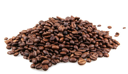coffee beans isolated on white background