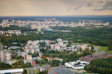 Fototapeta na wymiar Aerial view of Vilnius taken from a tv tower