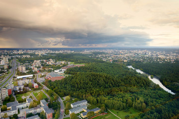 Aerial view of Vilnius taken from a tv tower