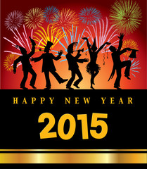 new year celebrating peoples with firework