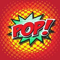 POP! wording sound effect set design for comic background