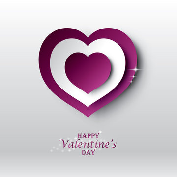 Trendy Abstract Valentine background - 3D Hearts