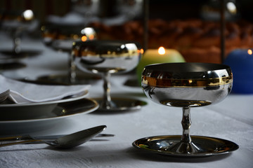Fototapeta na wymiar Elegant table set for dinner