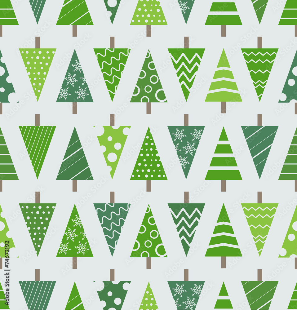 Poster abstract christmas trees seamless background. design elements