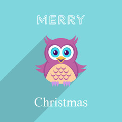Christmas card with owl