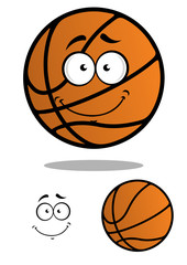 Smiling basketball ball cartoon character
