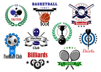 Heraldic sports emblems, symbols and design
