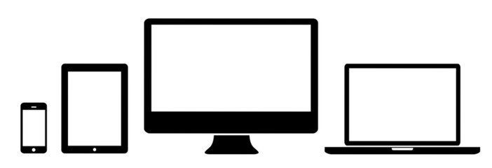 Modern digital tech device collection