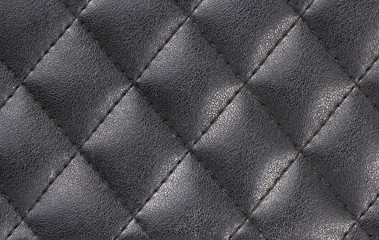 Black Leather Diamond shape Pattern