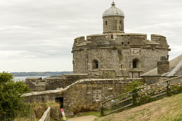 Fototapeta na wymiar round dungeon of St. Mawes castle, Cornwall