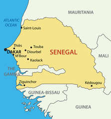 Republic of Senegal - vector map - 74674902