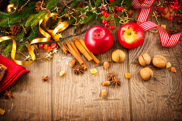 Christmas holiday table setting border design