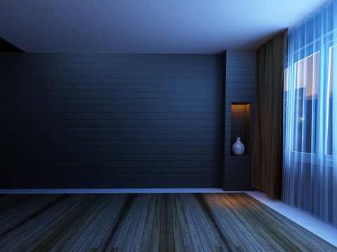 empty room in the night
